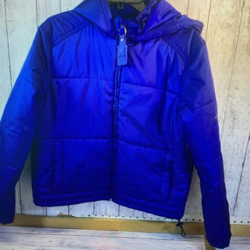 Vibrant Blue Hooded Puffer Jacket with Quilted Design